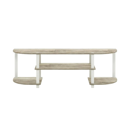 Wood TV Stand with Sonoma Oak/White Finish for Entertainment Center