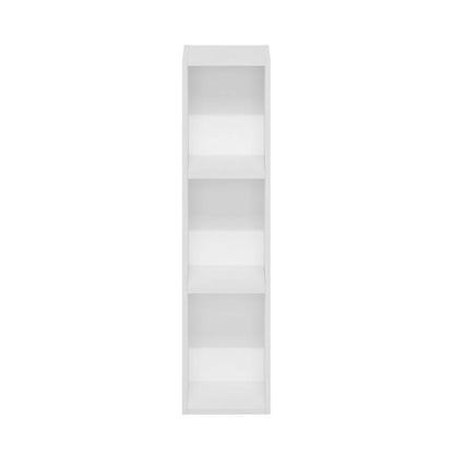Wooden white bookcase with compact design for versatile storage