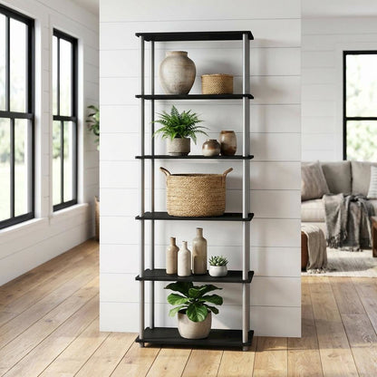 Wooden bookcase with modern design, sturdy construction, and ample storage space