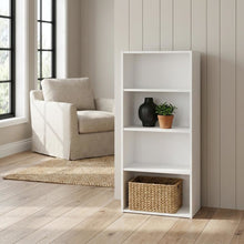 Wooden bookcase with open-back design for versatile storage