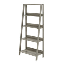 Wooden 5-Tier Ladder Bookcase with French Oak Finish for Home Storage