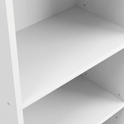 Wooden bookcase with open-back design for versatile storage