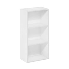 White 3-Tier Open Shelf Bookcase with Modern Wooden Design