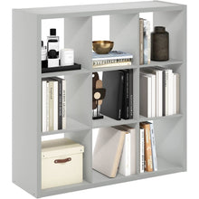 Light Grey Engineered Wood 9 Cube Storage Organizer with Open Back Design