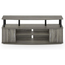 Grey 50 Inch TV Stand,Three Open Shelves and Two-Door Storage Modern TV Console