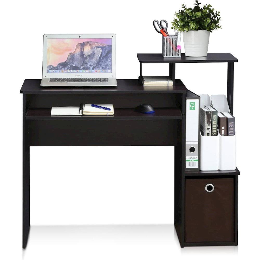 Brown Wooden Office Desk with Storage, Writing Desk and Study Desk Design