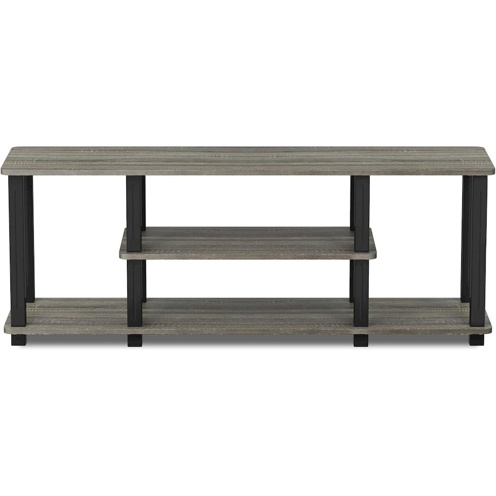 Elegant Grey 3-Tier TV Console,Open Storage, 50 Inch TV Stand for Living Room