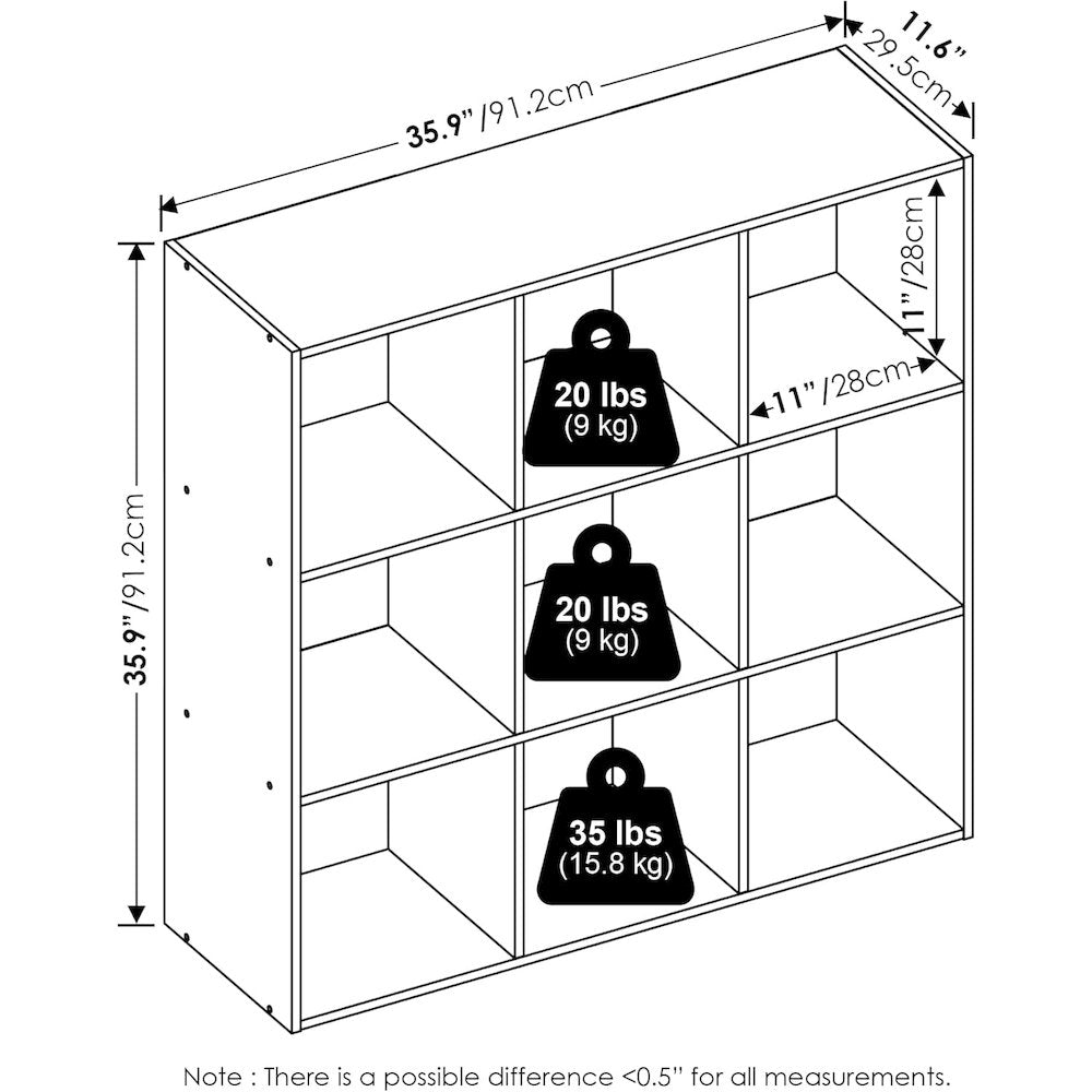 White Engineered Wood 9 Cube Storage Organizer with Modern Storage Cubes