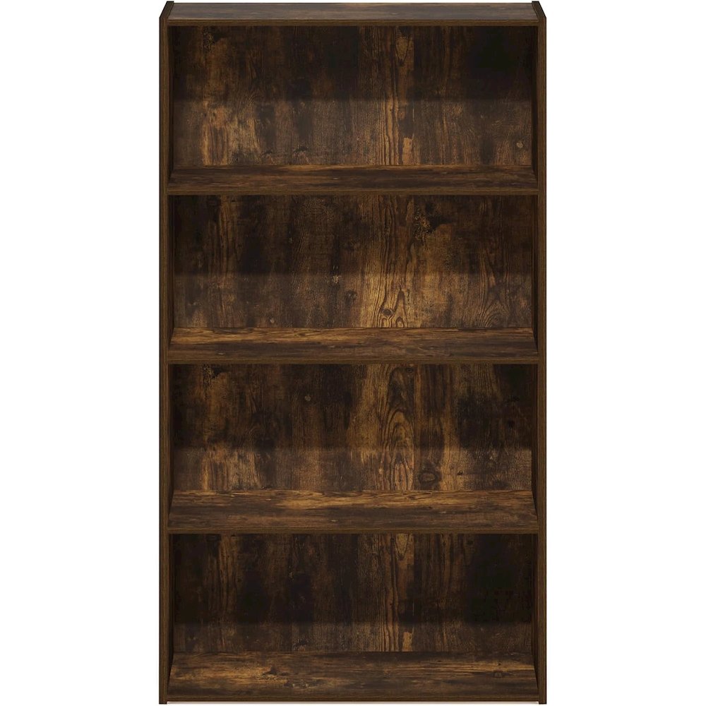 Brown Wooden Book Shelf with Four Tiers of Wooden Shelves for Stylish Display