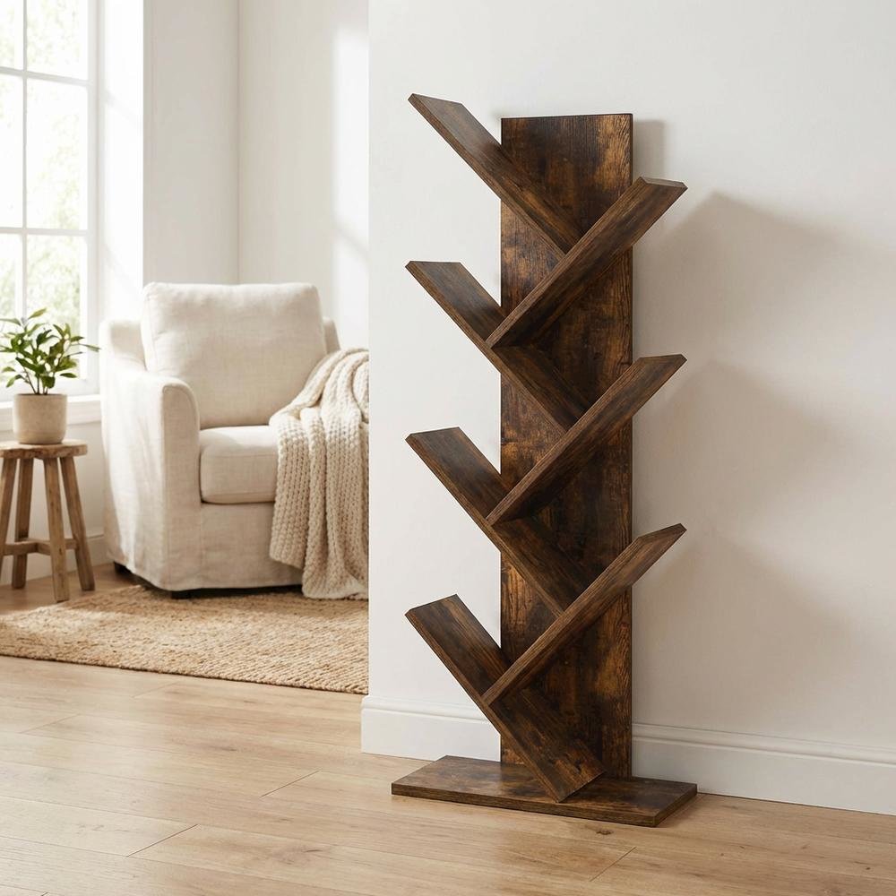 Wood Bookcase with Sturdy Construction and Elegant Finish