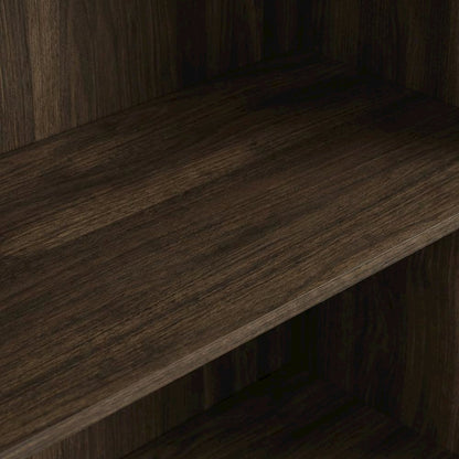 Wooden 4-Tier Open Shelf with Ample Storage in Walnut Finish