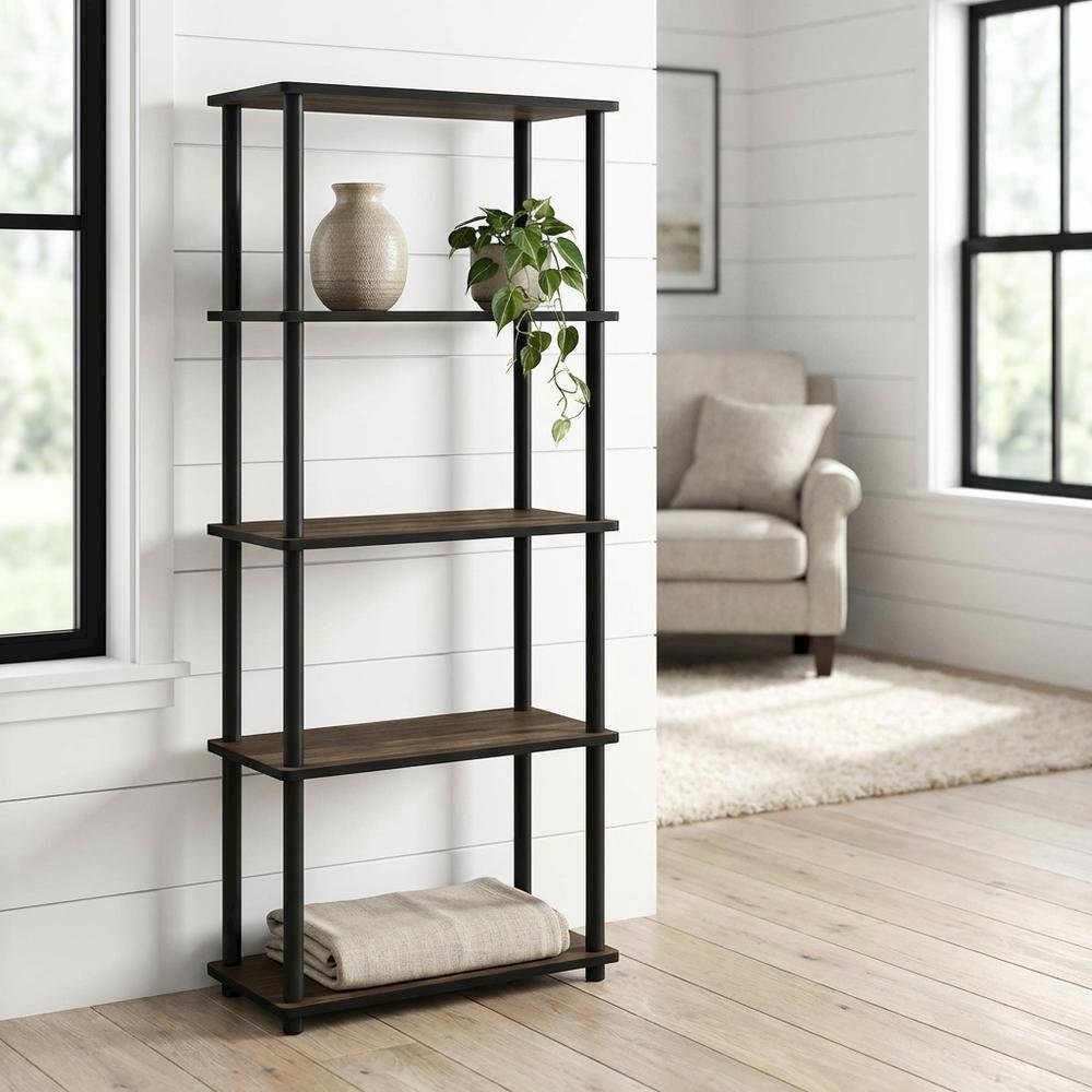Wooden Bookcase with Open Shelving for Living Room Storage
