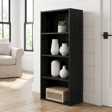 Wooden bookcase with sleek design for modern home decor
