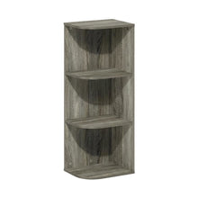 3-Tier Corner Open Shelf Bookcase in French Oak Wood for Stylish Storage
