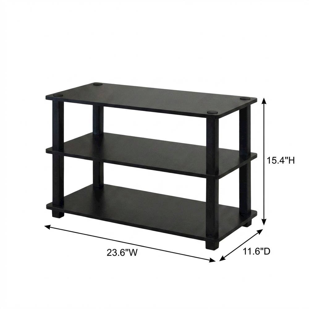 Brown 3-Tier Shoe Rack, Composite Wood, PVC Tubes, Tool-Free Assembly