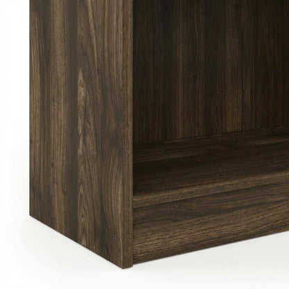 Wooden 4-Tier Open Shelf with Ample Storage in Walnut Finish