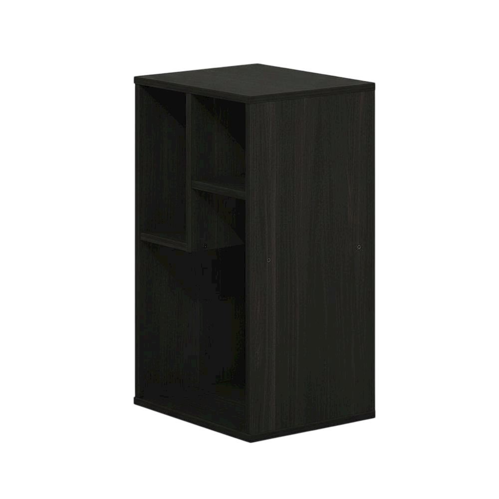 Irregular 3-Cube Bookcase with Espresso Finish, Storage Organizer, Modern Design