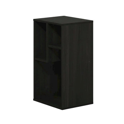 Irregular 3-Cube Bookcase with Espresso Finish, Storage Organizer, Modern Design