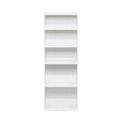 White 5-Tier Shelf Bookcase with Sturdy Wood Construction