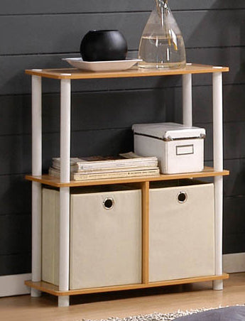 Go Green 3-Tier 2-Bins Multipurpose Storage Shelf, Set of Two
