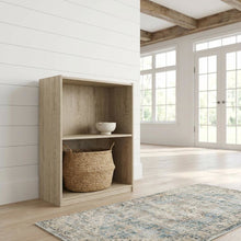 Wooden 2-Tier Open Shelf Bookcase with Sturdy Construction in Brown Finish