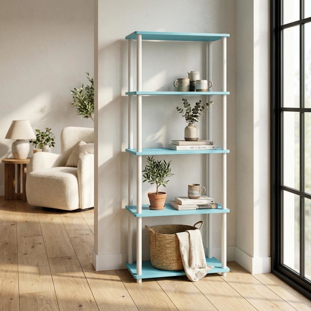 Wooden Bookcase with Open Shelves and Durable Construction for Living Room