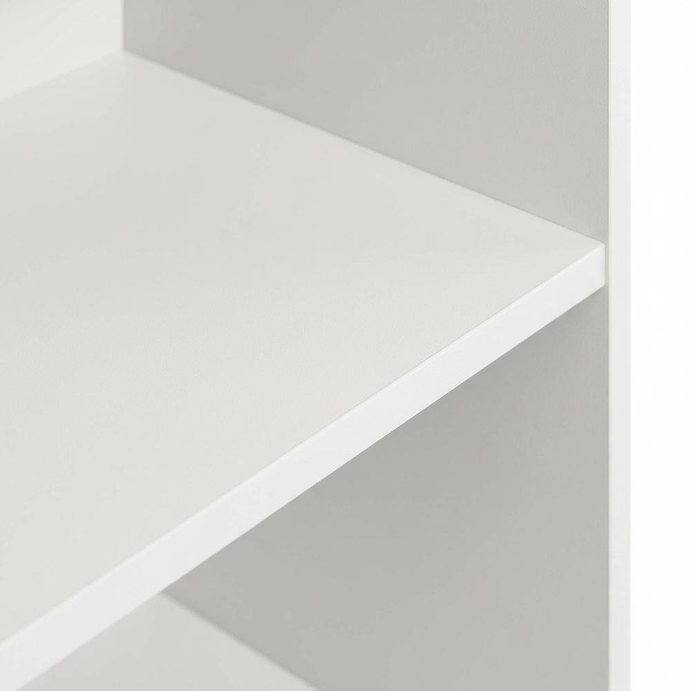 Wooden bookcase with open shelving for home storage