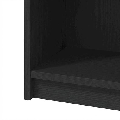 Wooden Bookcase in Black Finish with Spacious Shelves for Storage