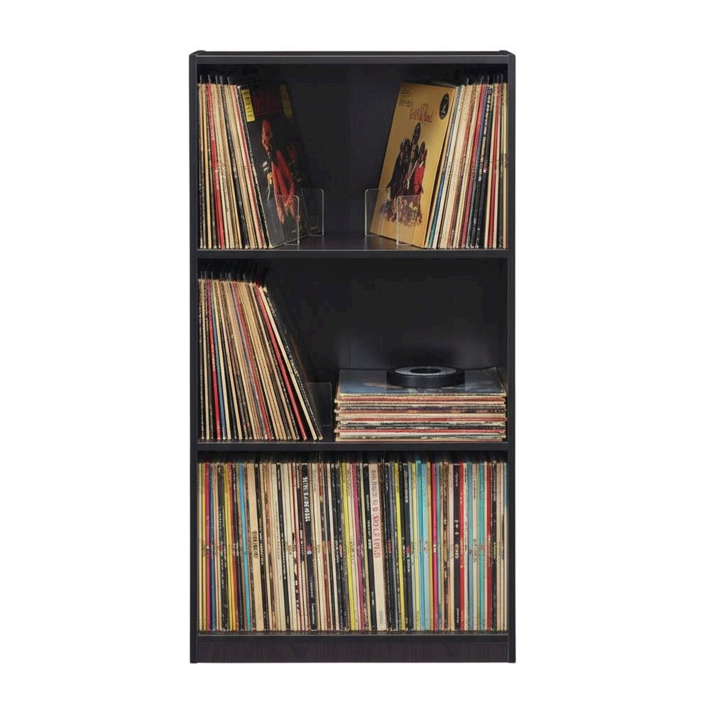 Wooden 3-Tier Bookcase with Storage Shelves for Living Room and Office