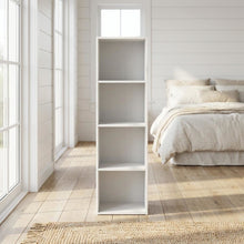 Wooden 4-Tier Open Shelf Closet Organizer for Multipurpose Storage, Organization