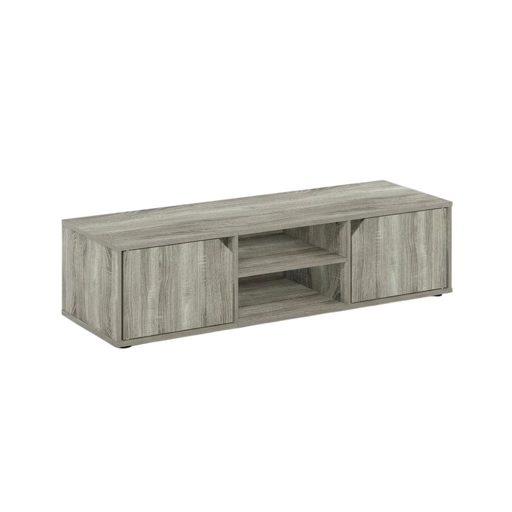 Wood TV Stand for Up to 55 Inch Displays in French Oak Finish with Modern Design