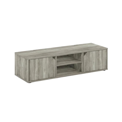 Wood TV Stand for Up to 55 Inch Displays in French Oak Finish with Modern Design