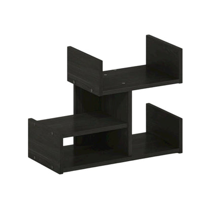 Wooden Desktop Bookshelf Storage Organizer in Espresso with Compact Design