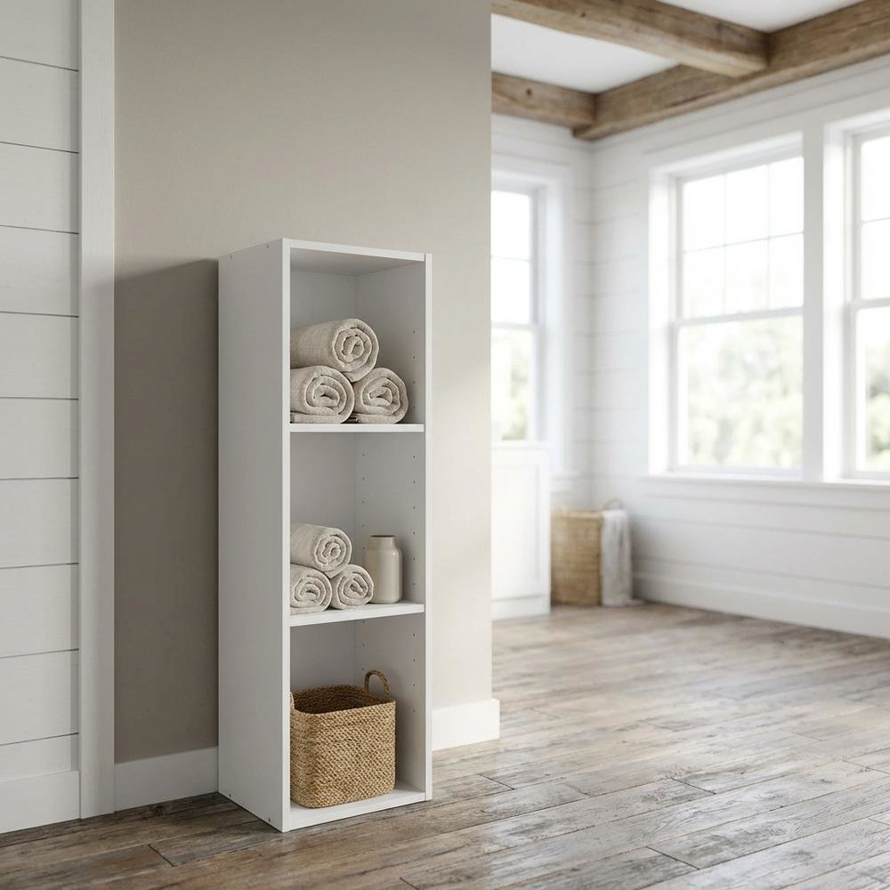 Wooden White Bookcase with Compact Design and Sturdy Construction