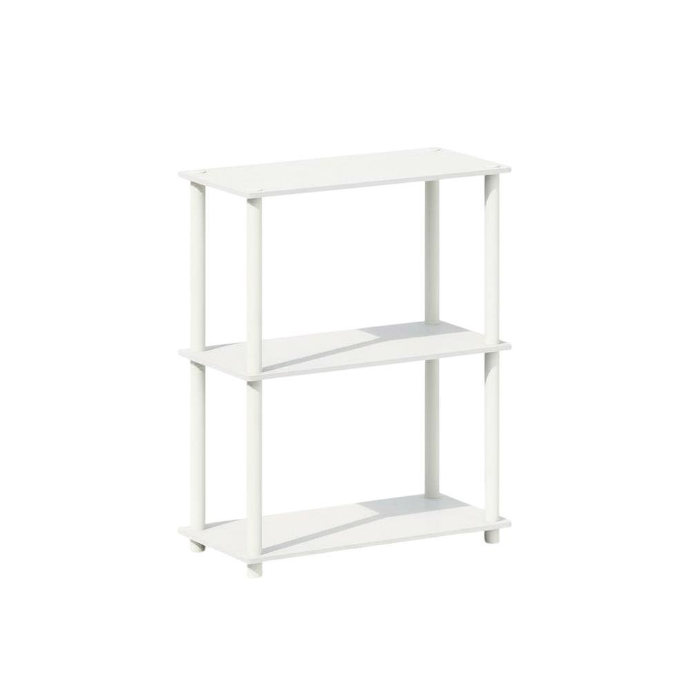 Wooden 3-Tier Display Rack with Shelving Unit and Bookcase for Home and Office