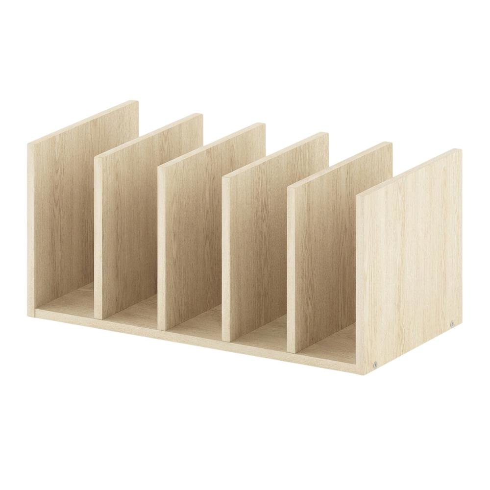 Wooden Desktop Bookshelf Storage Organizer in Brown with Multi-Functional Design