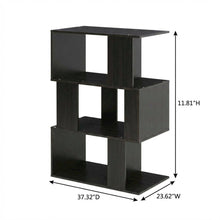 Espresso 3-Tier Open Book Shelf with Rustic Wooden Design