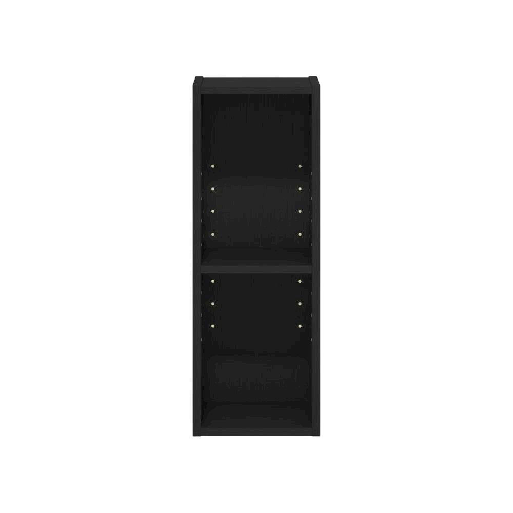 Wooden bookcase in black with compact size and sturdy construction