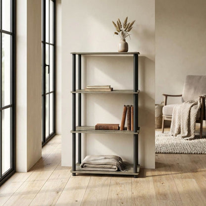 Wooden Bookcase with Shelves and Modern Design, Sturdy Storage Solution
