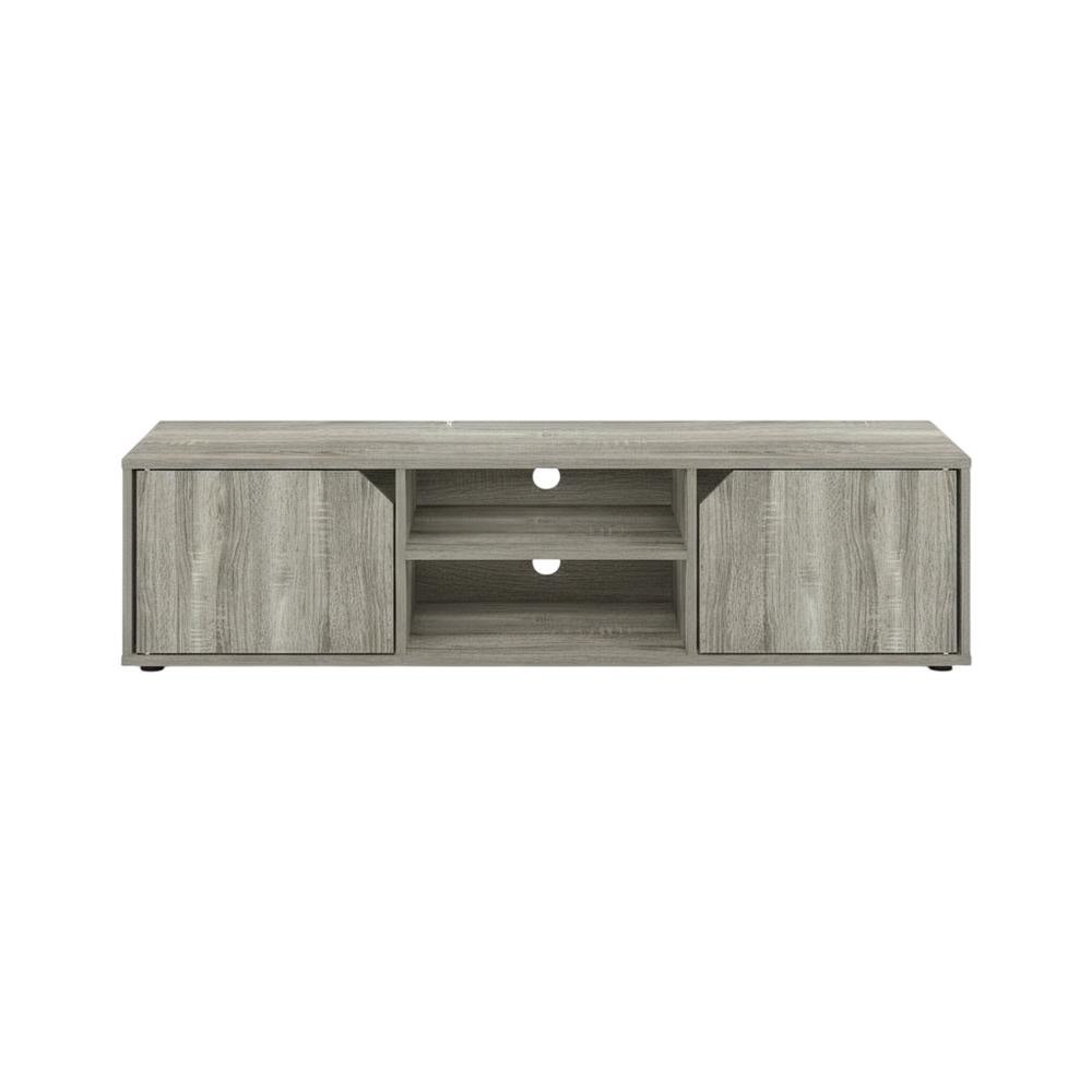 Wood TV Stand for Up to 55 Inch Displays in French Oak Finish with Modern Design