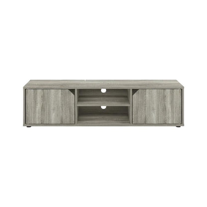 Wood TV Stand for Up to 55 Inch Displays in French Oak Finish with Modern Design