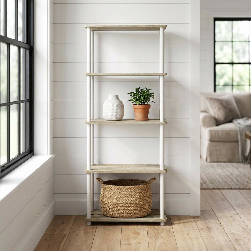 Wooden bookcase with clean design and sturdy construction