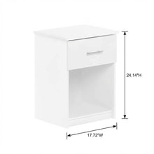 Solid White Nightstand Set, Handle, Drawer, Contemporary Bedroom Furniture