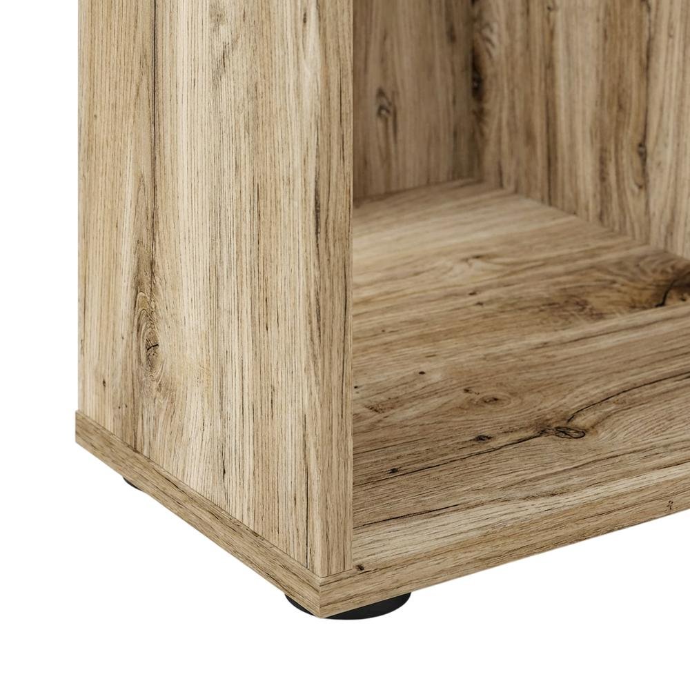 Brown Corner TV Stand with Fireplace for 55-Inch Screens in Rustic Wood Finish