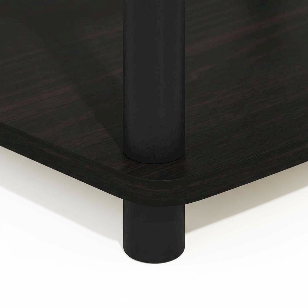 Espresso/Black Turn-N-Tube 2-Tier Elevated TV Stand with No Tools Assembly
