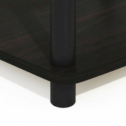 Espresso/Black Turn-N-Tube 2-Tier Elevated TV Stand with No Tools Assembly