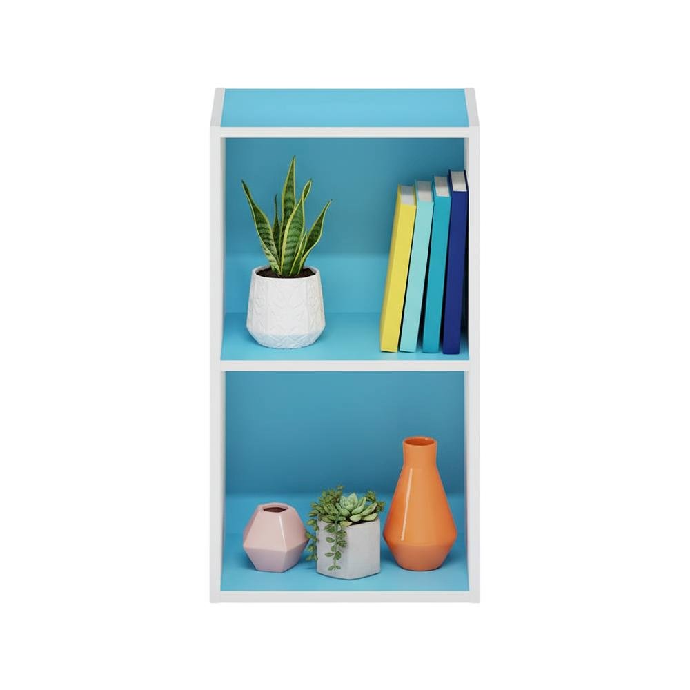 Wood Bookcase with Open Shelves and Modern Design for Living Room Storage