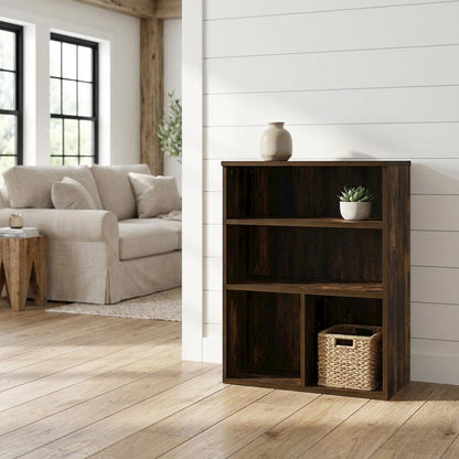 Wooden bookcase with clean design and versatile storage