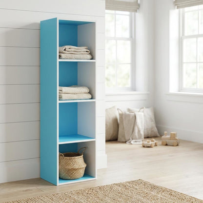 Wooden bookcase with open shelves for versatile storage
