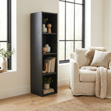 Wooden bookcase in black with compact size and sturdy construction